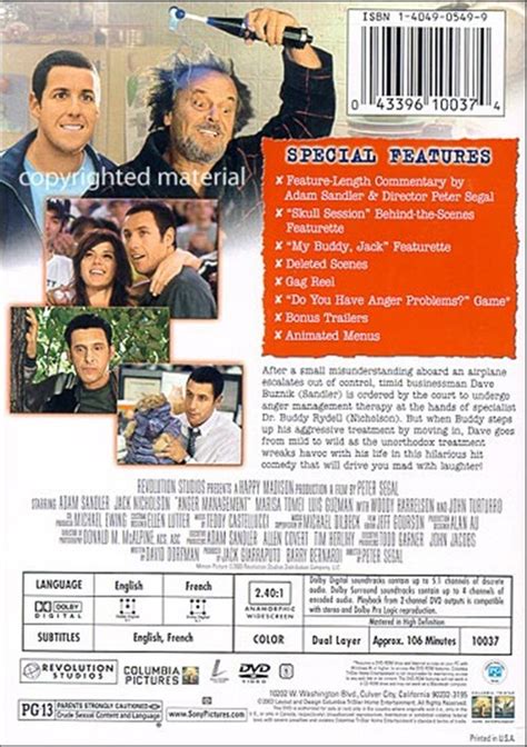 Anger Management Widescreen DVD 2003 DVD Empire