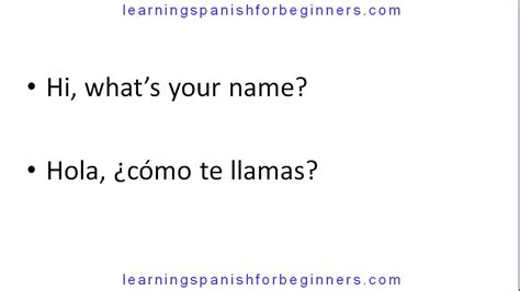 How Do You Say My Name Is In Spanish Examples Part 2 Youtube