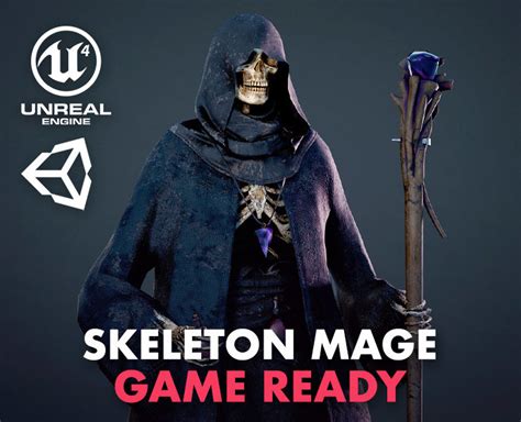 Skeleton Mage Game Ready Flippednormals