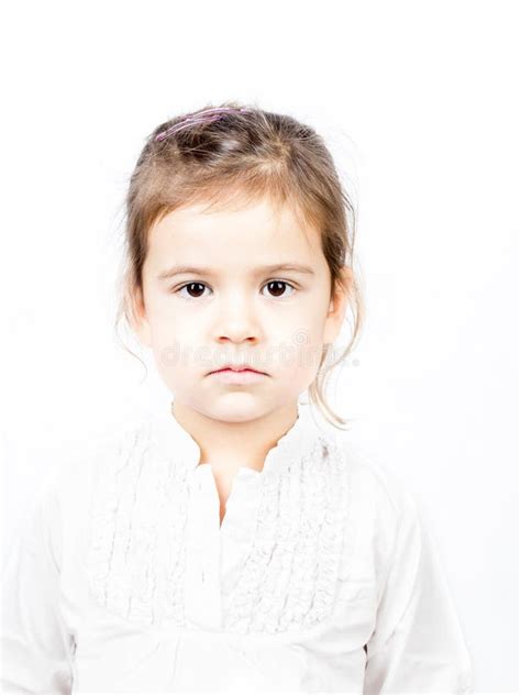 Emotional Facial Expression Of Little Girl Calm Stock Image Image