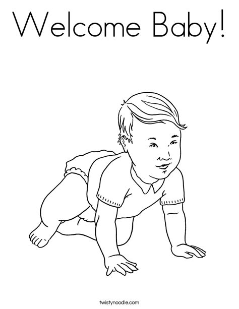 Welcome Baby Coloring Page Twisty Noodle