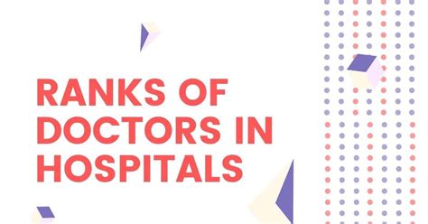 Types And Ranks Of Doctors In Hospitals 2023 Medical Hierarchy