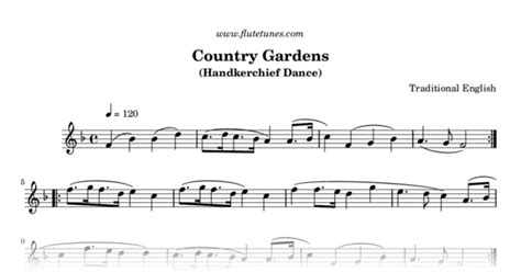 Country Gardens Trad English Free Flute Sheet Music