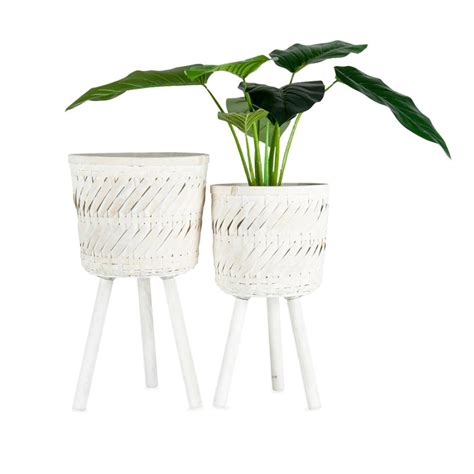 Bamboo Planters Indoor Bamboo Planters Set Of 2 Planters And Pots