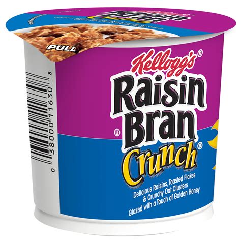 Kelloggs Raisin Bran Crunch Breakfast Cereal Cup Fiber Cereal Made