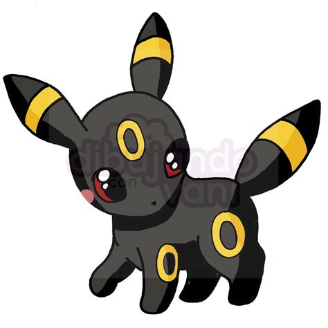Umbreon de Pokemon kawaii para colorear - Dibujando con Vani
