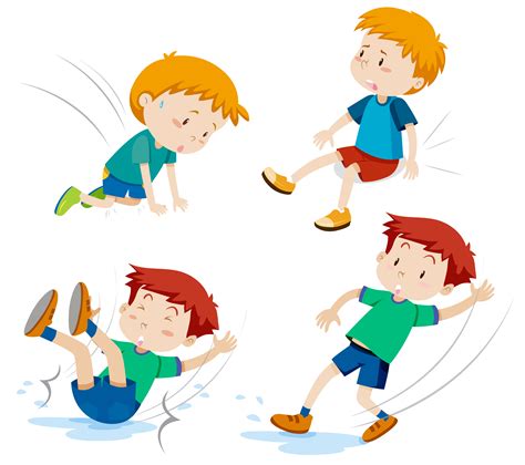 Boys Having Different Types Of Accidents 293686 Vector Art At Vecteezy