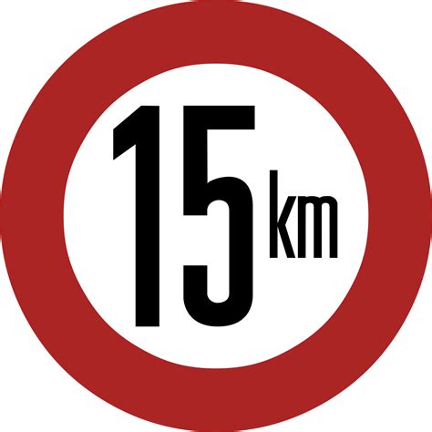 Download Speed Limit 15 Km Sign Royalty Free Vector Graphic Pixabay
