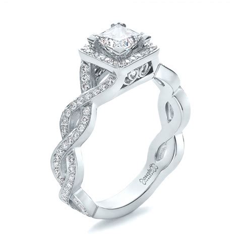 Custom Double Halo Diamond Engagement Ring 100613 Seattle Bellevue