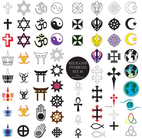 Vector Religious Symbols Set Download Free Vector Art Free Vectors