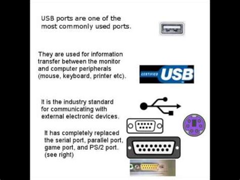 Computer port symbols or computer connection symbols. What are the various types of ports used in a computer ...