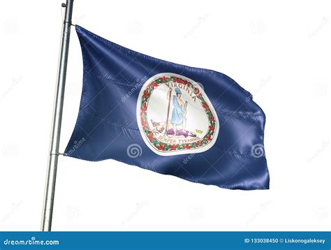 Estado De Virginia De Agitar De La Bandera De Estados Unidos Aislado En El Ejemplo Realista D