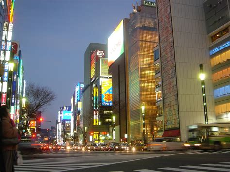 Filecolourful Intersection At Ginza Tokyo Japan Wikipedia