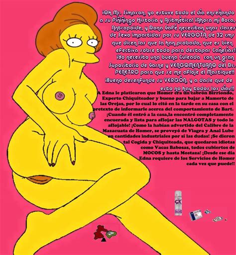 Rule 34 Breasts Brown Hair Color Edna Krabappel English Text Female