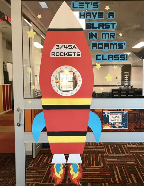 Rocket Space Theme Door Display Space Theme Space Theme Classroom