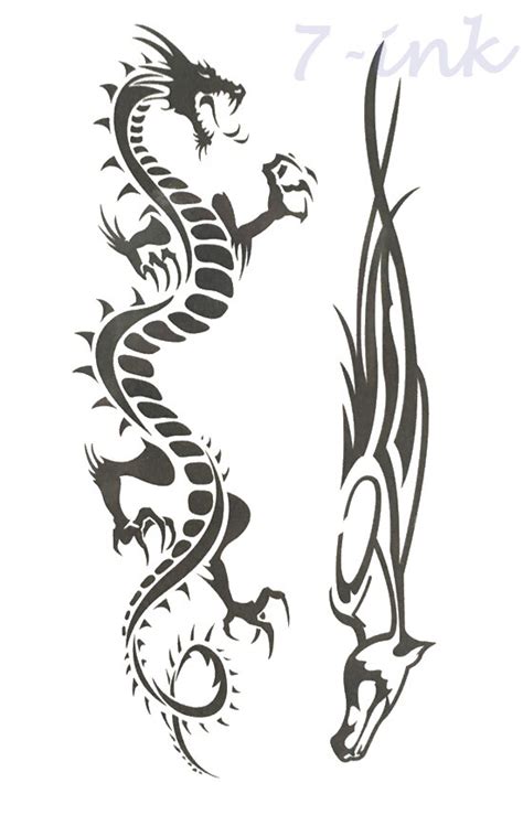 Waterproof Temporary Tattoo Black Myth Dragon Totem Tatto Water Transfer Fake Tatoo 1056 Cm