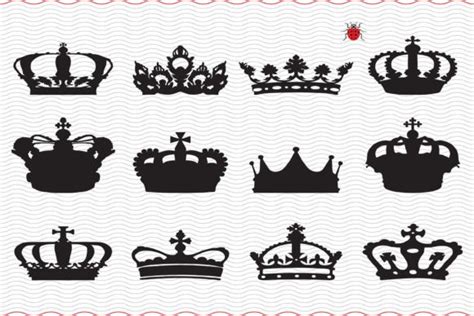 Svg Crowns Black Isolated Silhouettes Graphic By Silhouettedesigner