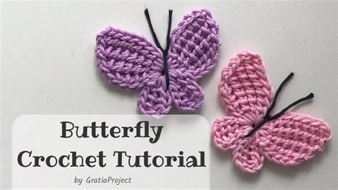 Butterfly Crochet Tutorial Tunisian Butterfly Applique Youtube