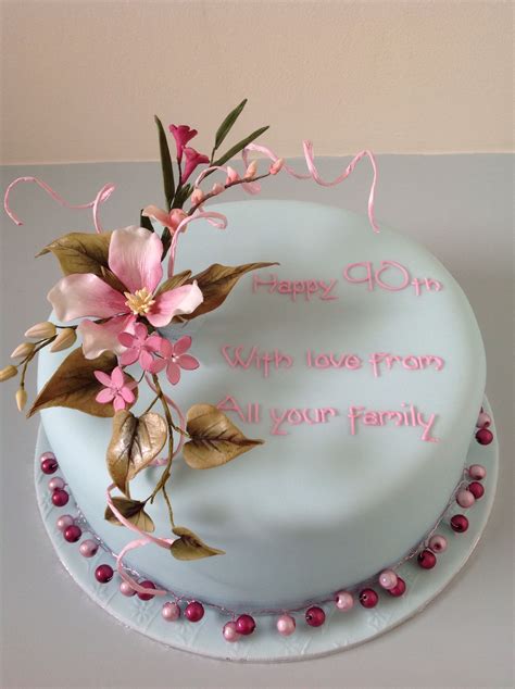 Simple yet elegant, this striking cake can be made in any color scheme. 90th birthday cake | 90th birthday cakes, Birthday cake with flowers, Cake