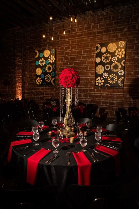 Great Gatsby Inspired Indoor Wedding Reception Decor Centerpiece at St