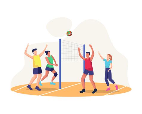 Concept Illustration Of Playing Volleyball 6911710 Vector Art At Vecteezy