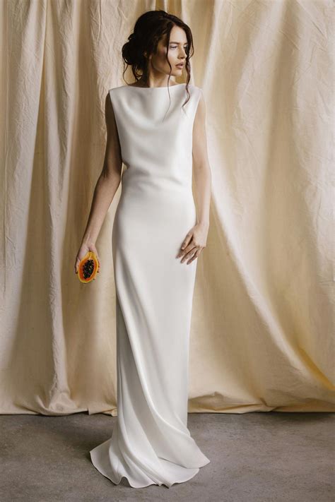 Minimalist Wedding Dress Boho Simple Modern Gown Beach White Etsy