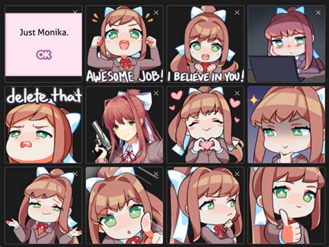 Made Just Monika Sticker Pack For Signal Messaging App Link In