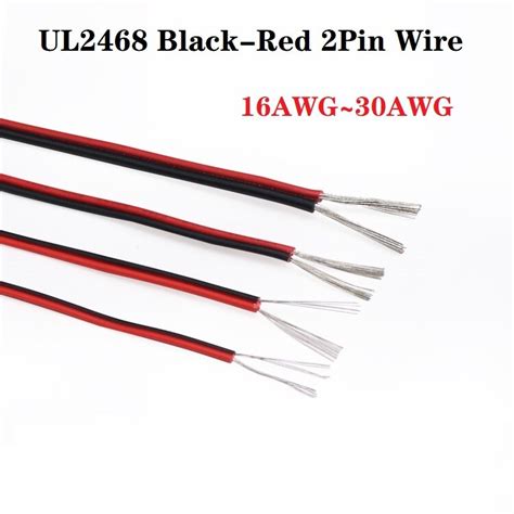 310m Ul2468 Red Black 2pin Wire 16awg 18 20 22 24 26 28 30 Awg Flame