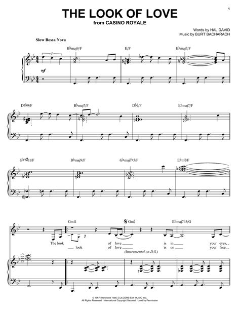 The Look Of Love Sheet Music By Diana Krall Piano Vocal And Guitar