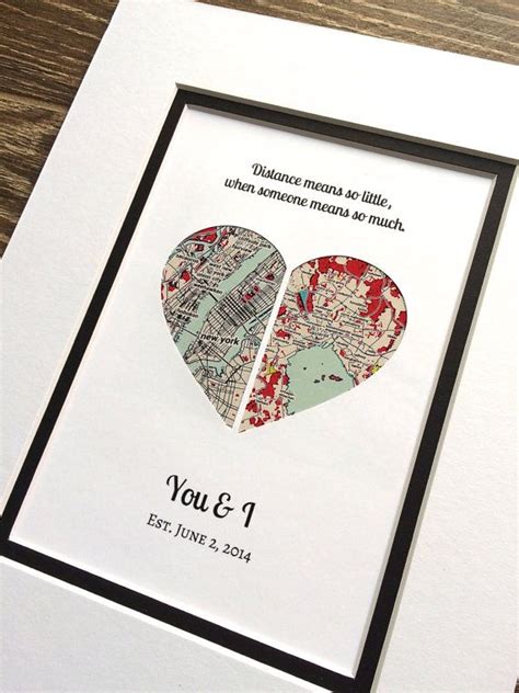 Maintaining relationships miles away is a tedious job. Long Distance Relationship Map Art Christmas Gift Gift for ...