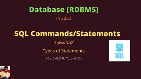 1dbms Sql Statements Or Commands In Telugu Ddl Dml Drl Tcl Dcl