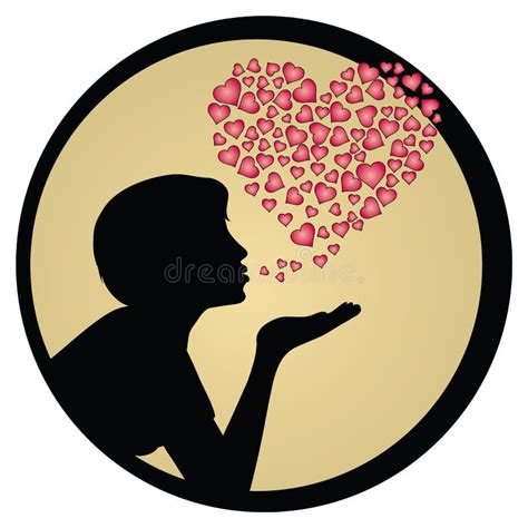 Girl Blowing Kiss Silhouette Stock Vector Illustration Of Kissing