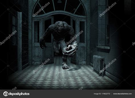 Illustration Monster Creature Haunted House Stock Photo By ©lighthouse