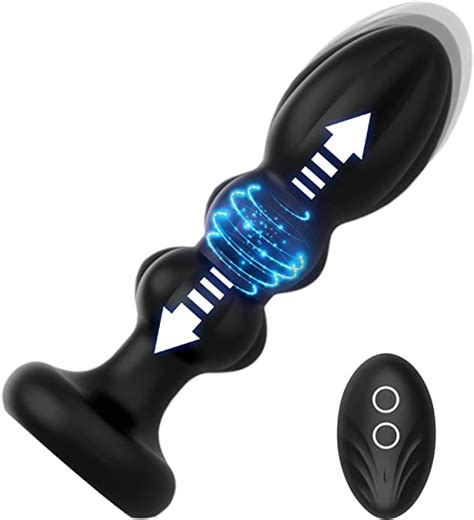 Thrusting Anal Butt Plug Vibrator Prostate Massager With 5 Speeds Modes For Male Masturbation
