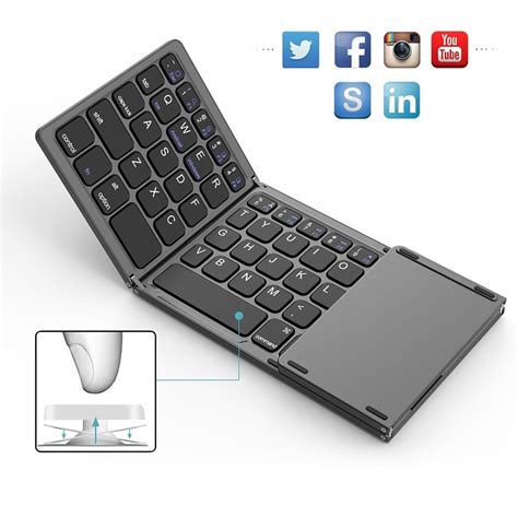 Avatto B033 Mini Folding Keyboard Bluetooth Foldable Wireless Keypad