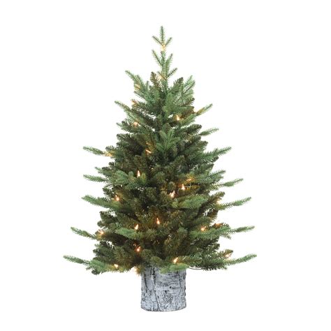 Pre Lit 3′ Potted Artificial Christmas Tree With 50 Lights Green The Market Depot