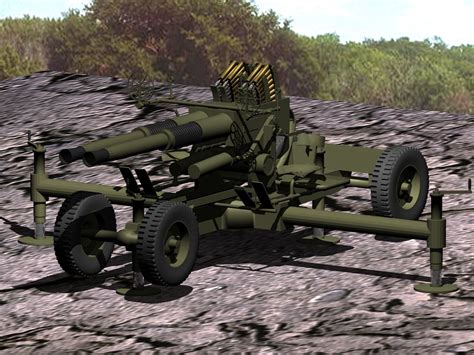 Bofors Twin 40mm Anti Aircraft Gun Printable Hobby Diy