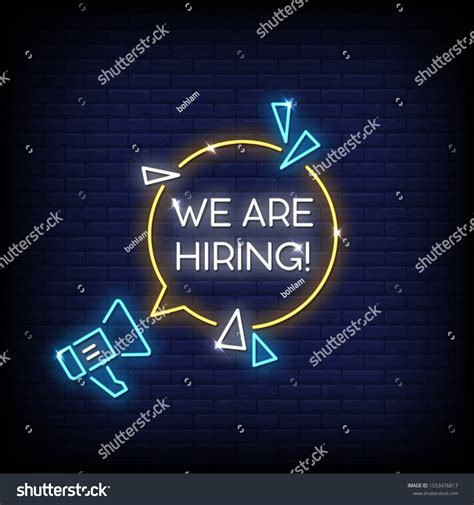 We Hiring Neon Signs Style Text Stock Vector Royalty Free 1553476817 Shutterstock