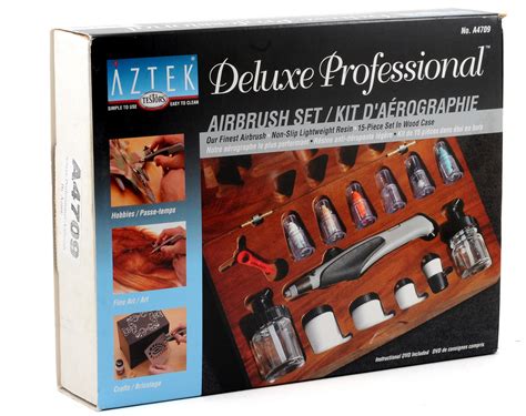 Testors Aztek A470 Deluxe Resin Airbrush Set Wwood Case Tesa4709t