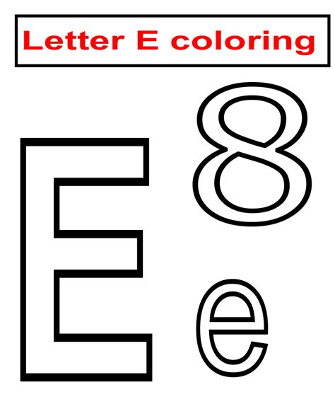 Letter E Worksheets Free Learn The Alphabet And Words While Coloring