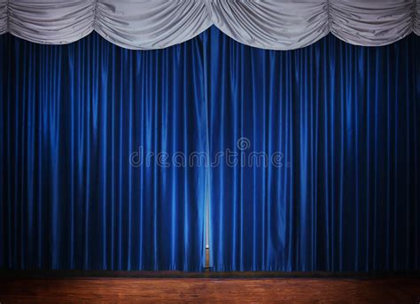 Blue Stage Curtain Stock Image Image Of Opera Blue Dark 5648979