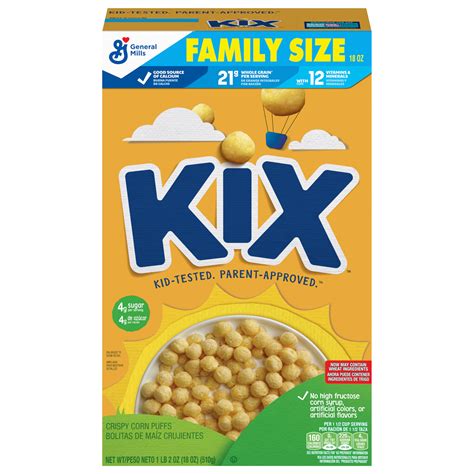 Kix Cereal Nutrition Label