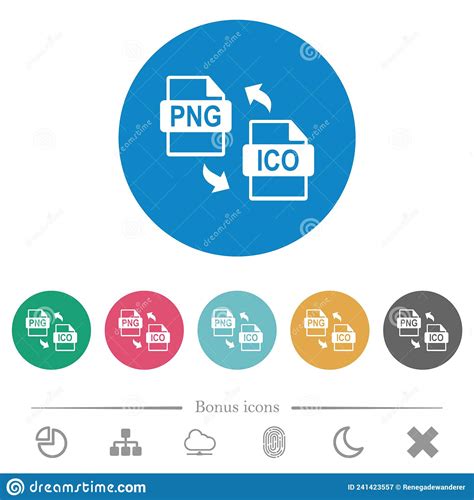 Png Ico File Conversion Flat Round Icons Stock Vector Illustration Of