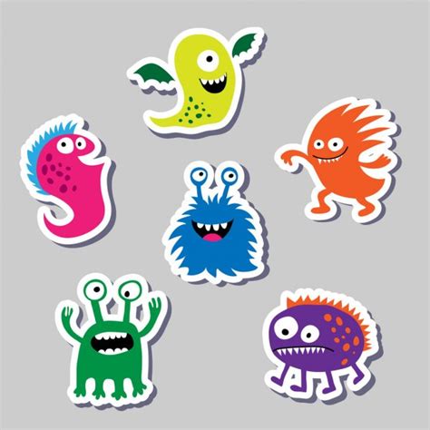 Seth Bright Funny Cute Monsters And Aliens Stock Vector Image By