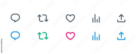 Like Icon Reply Retweet View Share Icon Signs Social Media Notification Like Comment