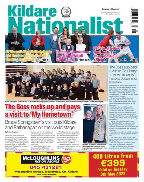 Kildare Nationalist — The Front Page Of This Weeks Kildare Nationalist Kildare Nationalist