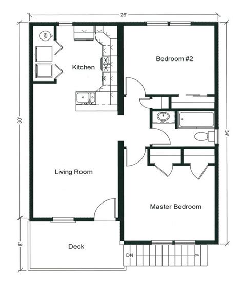 2 Bedroom Bungalow Floor Plan Plan And Two Generously Sized