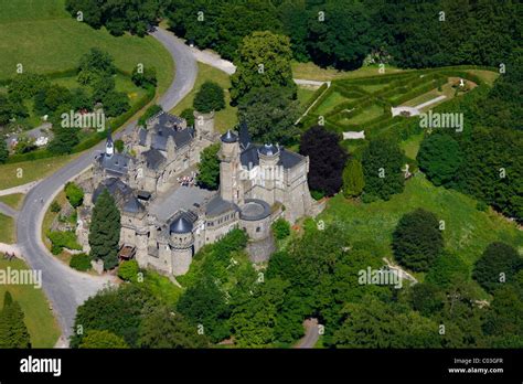 Aerial View Loewenburg Castle Bergpark Wilhelmshoehe Park Kassel