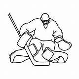 Goalie Coloring Hockey Template Helmet Players Outline sketch template