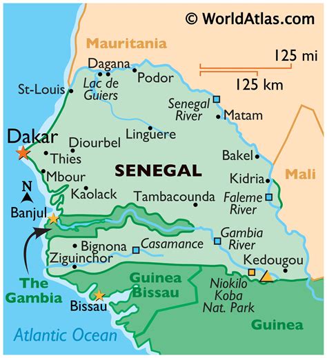 Senegal Map Geography Of Senegal Map Of Senegal